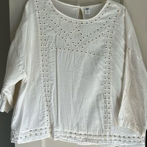 Women’s Cotton Shirt with Embroidery Cuts
